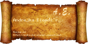 Andrejka Elemér névjegykártya