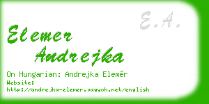 elemer andrejka business card